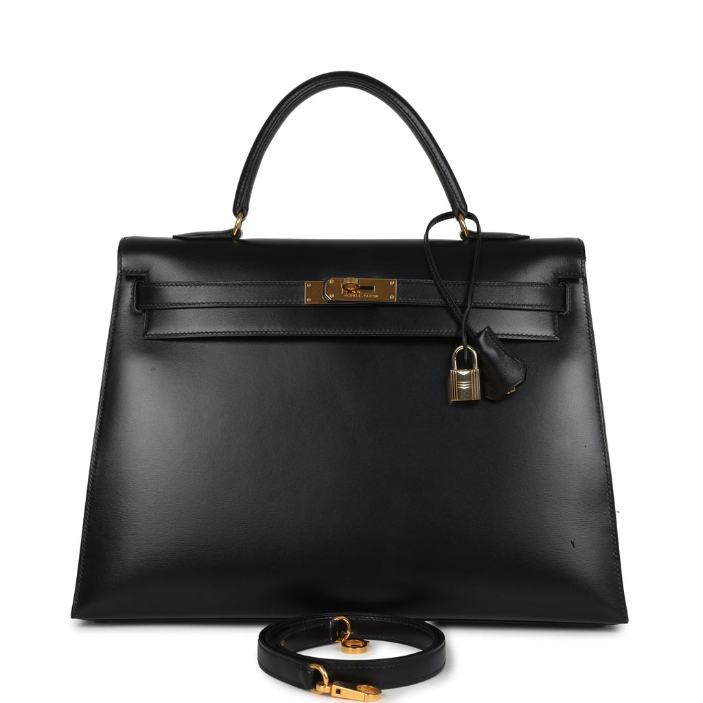 Vintage Kelly Sellier 35 Black Box Gold Hardware