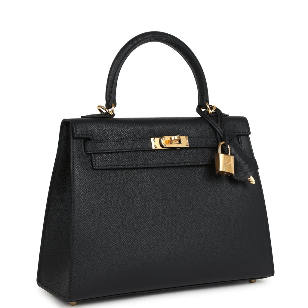 Kelly Sellier 25 Black Epsom Gold Hardware