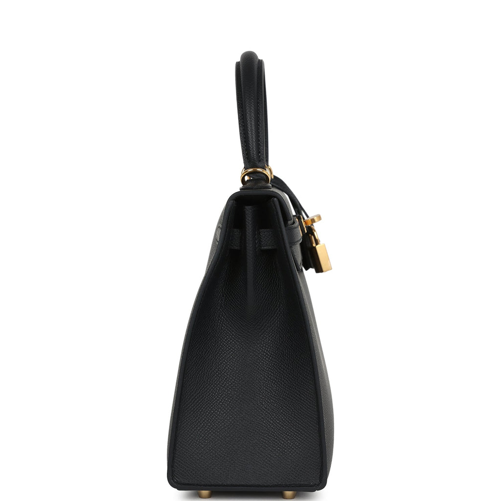 Kelly Sellier 25 Black Epsom Gold Hardware