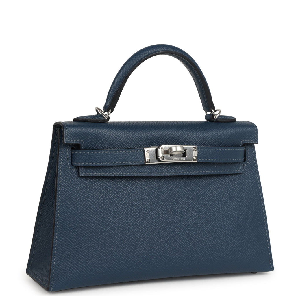 Kelly Sellier 20 Bleu de Prusse Epsom Palladium Hardware