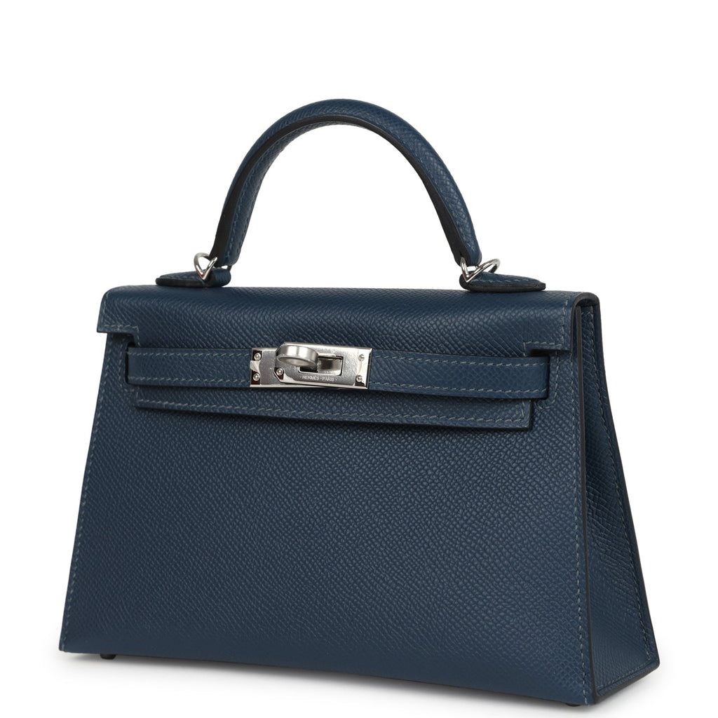 Kelly Sellier 20 Bleu de Prusse Epsom Palladium Hardware