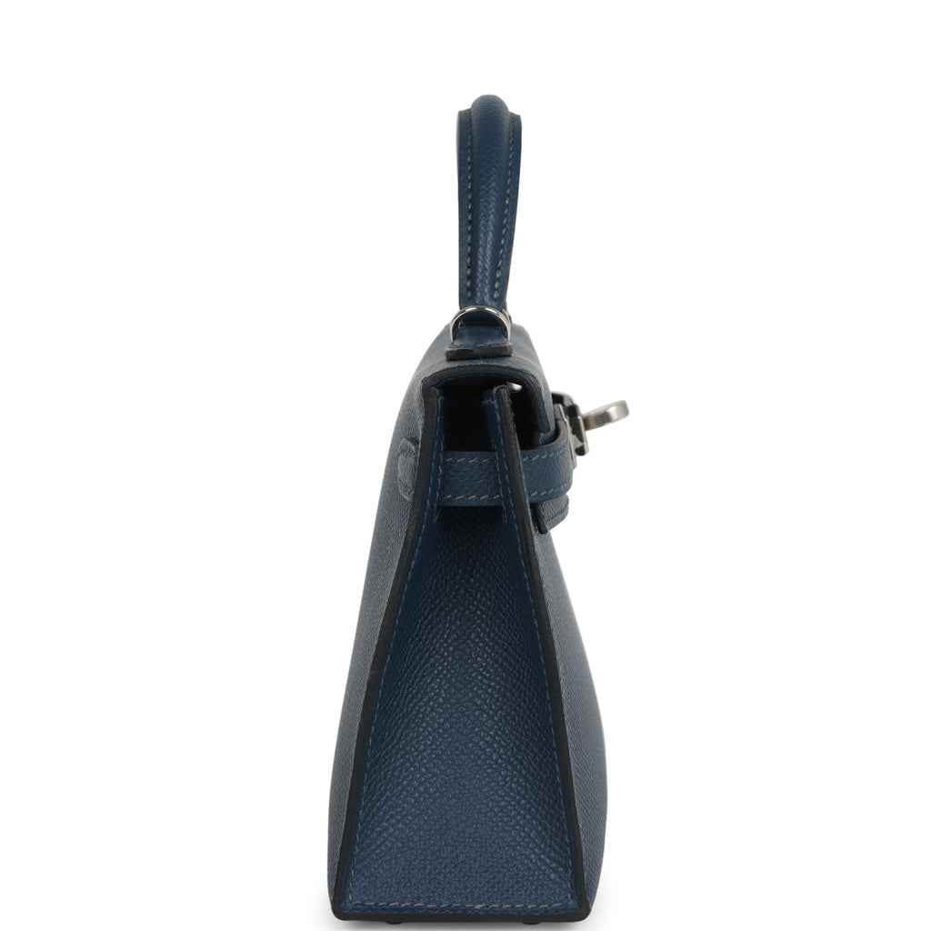 Kelly Sellier 20 Bleu de Prusse Epsom Palladium Hardware
