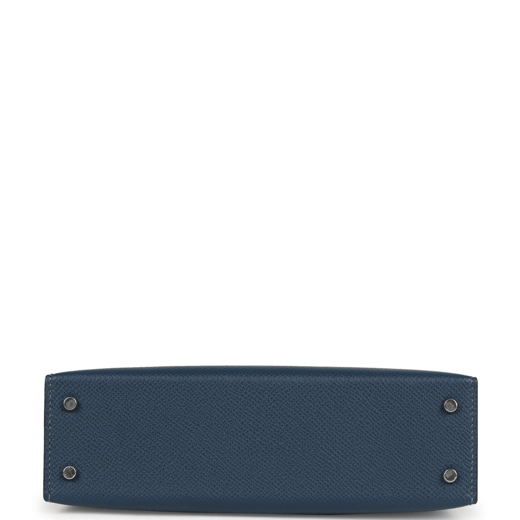 Kelly Sellier 20 Bleu de Prusse Epsom Palladium Hardware