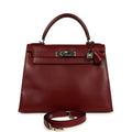 Vintage Kelly Sellier 28 Rouge H Box Palladium Hardware