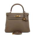Kelly Retourne 28 Etoupe Clemence Gold Hardware