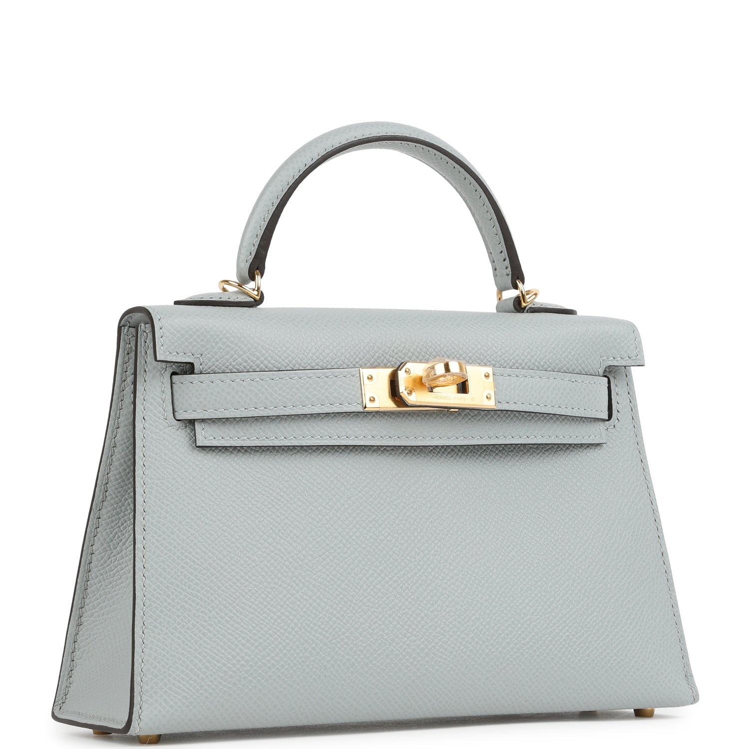 Kelly Sellier 20 Bleu Glacier Epsom Gold Hardware