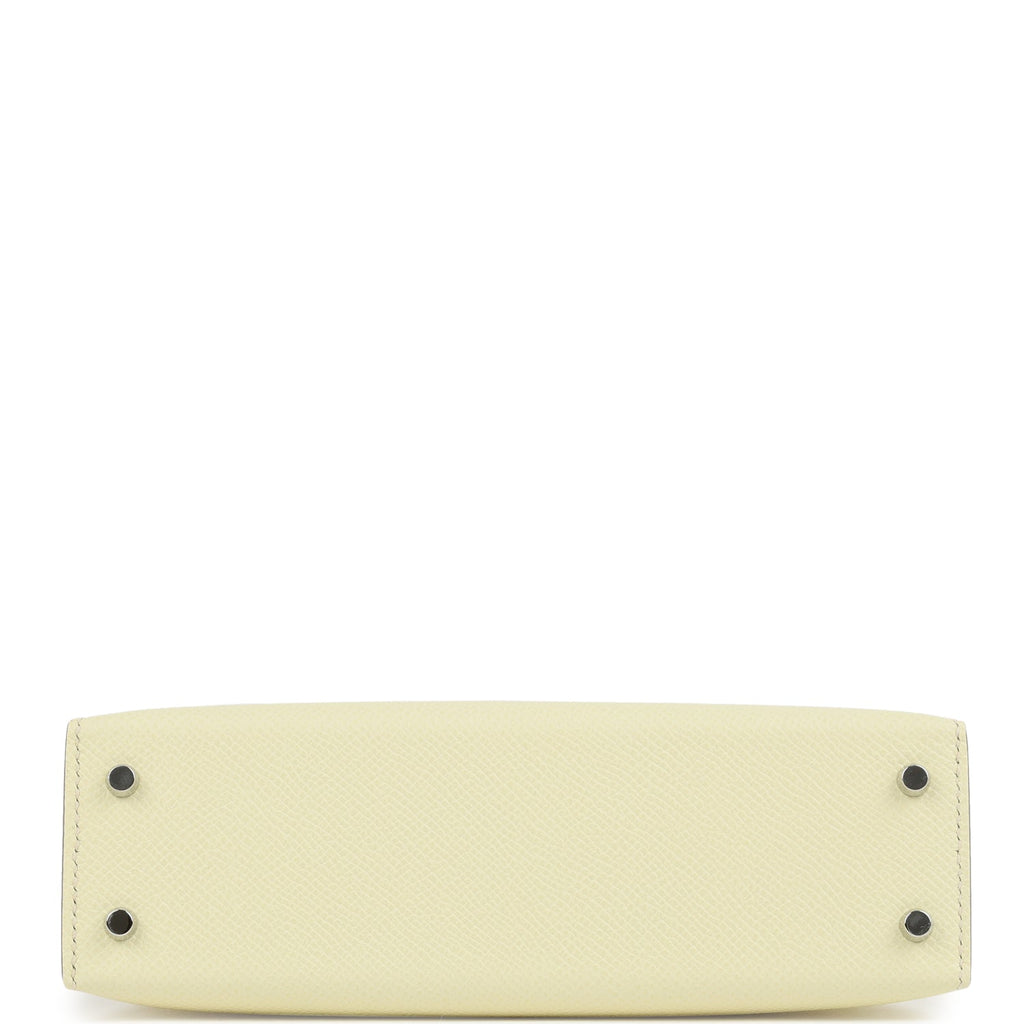 Kelly Sellier 20 Jaune Milton Epsom Palladium Hardware