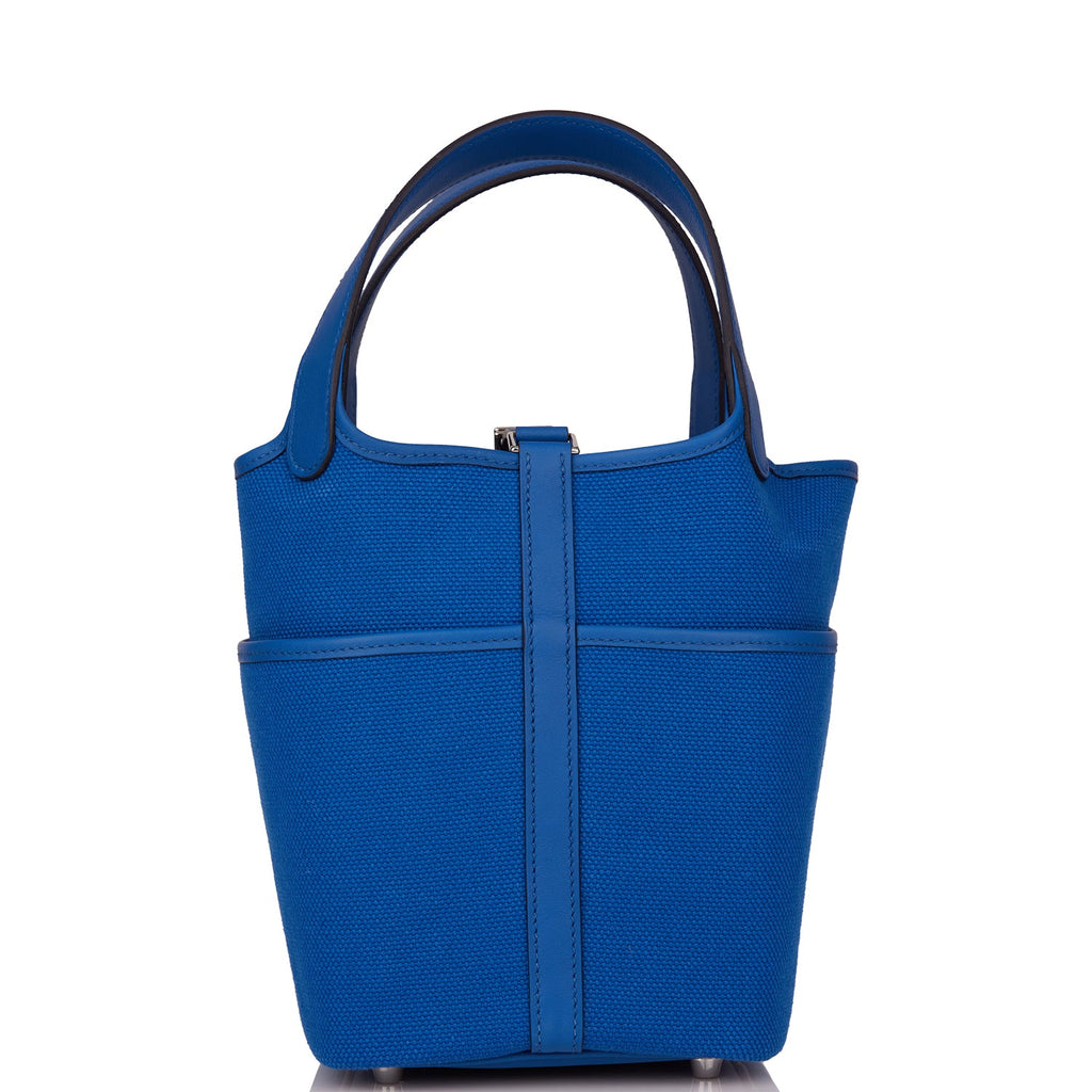 Picotin Cargo 18 Bleu France Swift and Toile Canvas Palladium Hardware