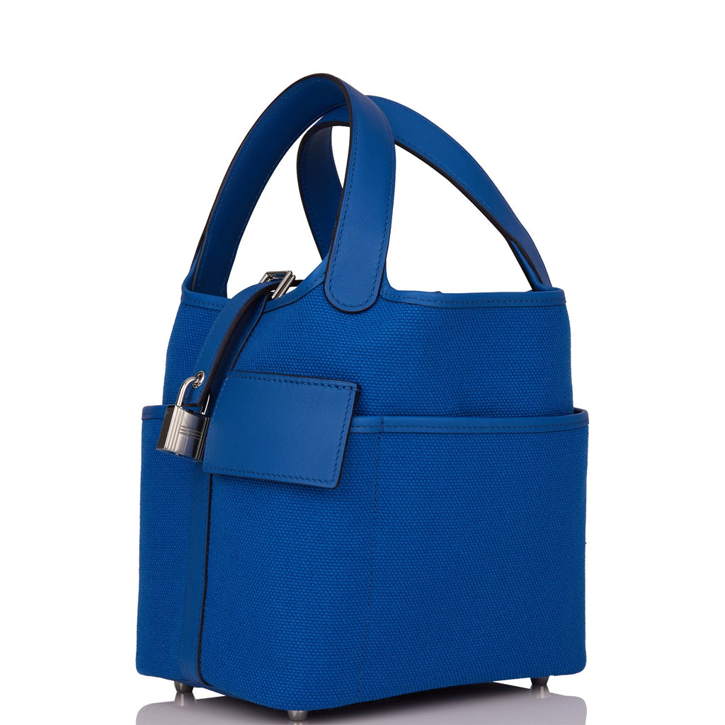 Picotin Cargo 18 Bleu France Swift and Toile Canvas Palladium Hardware
