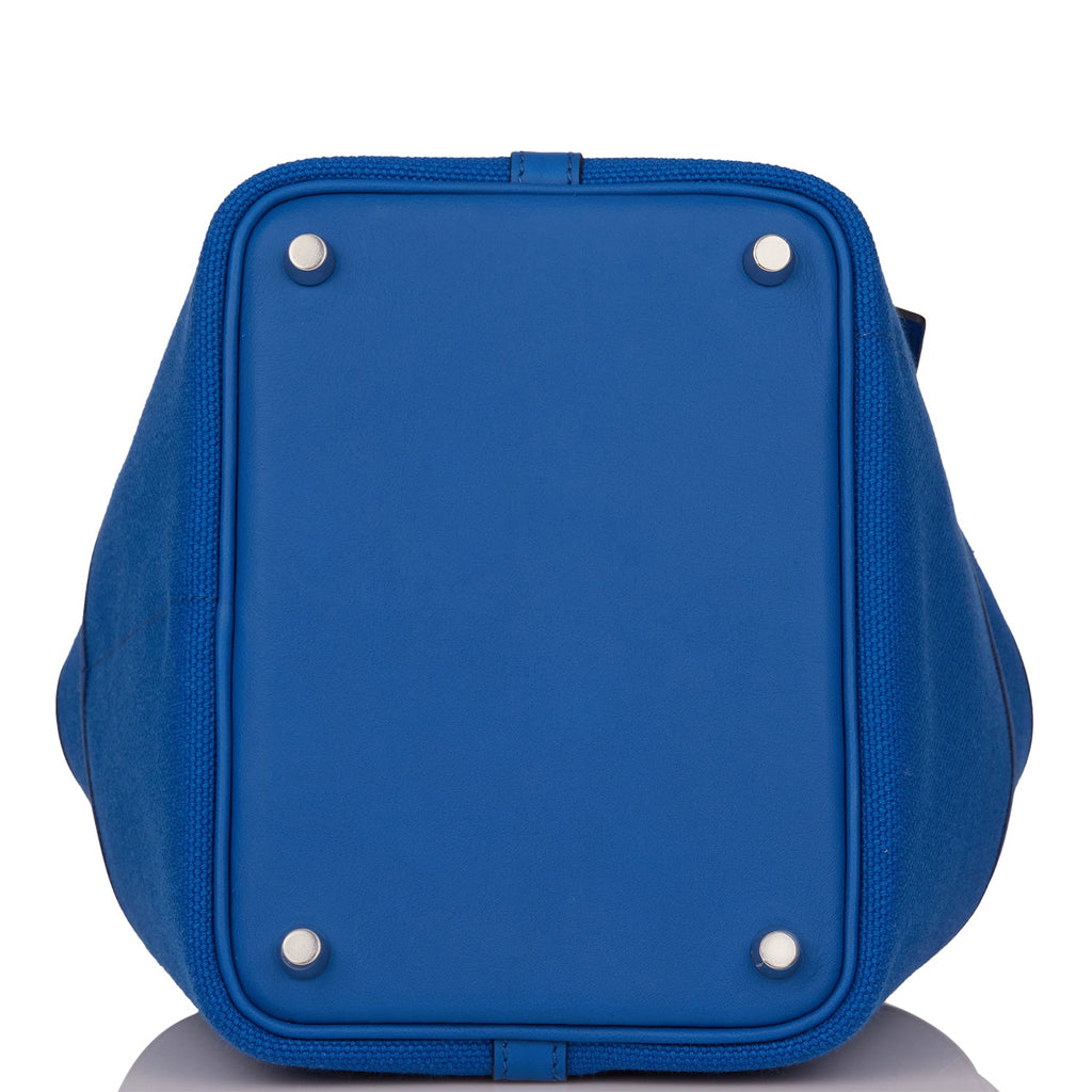Picotin Cargo 18 Bleu France Swift and Toile Canvas Palladium Hardware