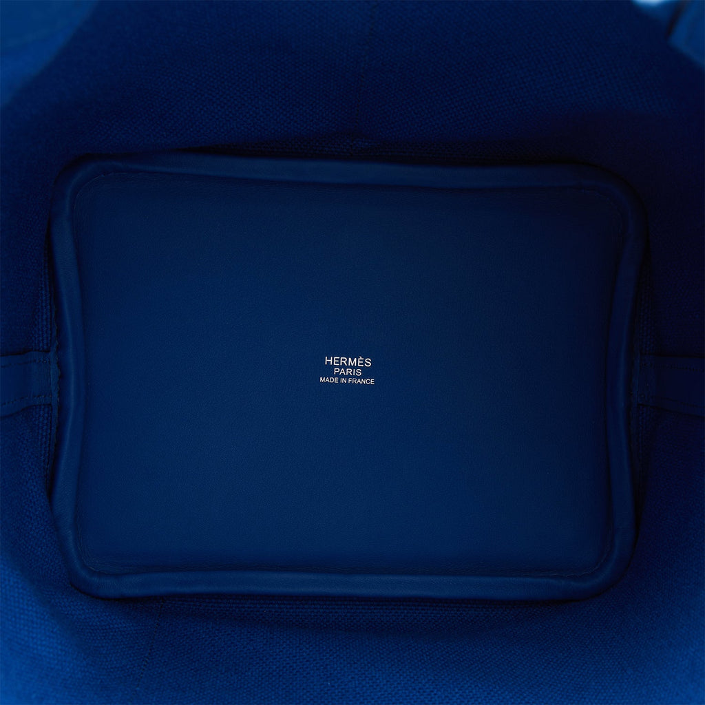 Picotin Cargo 18 Bleu France Swift and Toile Canvas Palladium Hardware