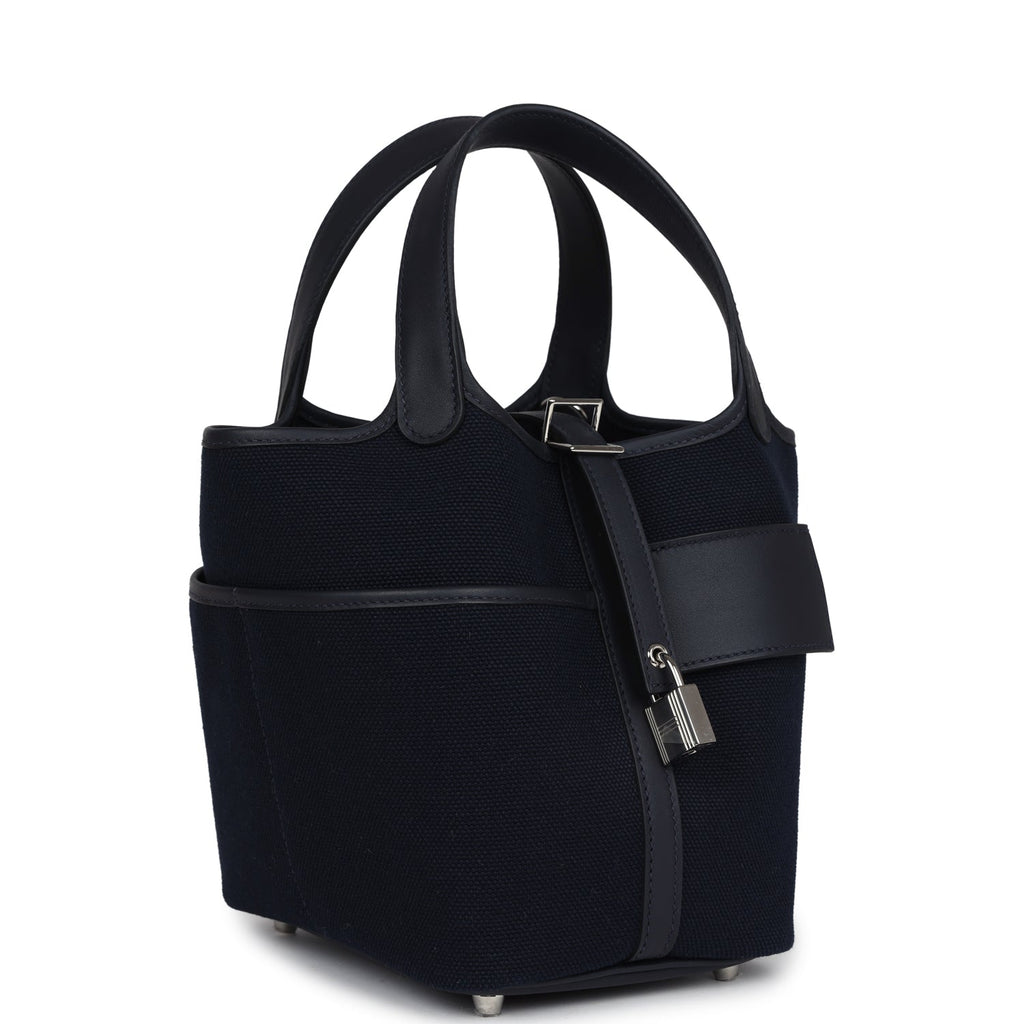Picotin Cargo 18 Caban Swift and Black Toile Canvas Palladium Hardware