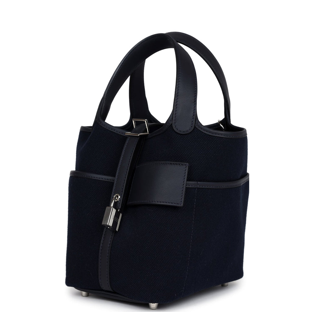 Picotin Cargo 18 Caban Swift and Black Toile Canvas Palladium Hardware
