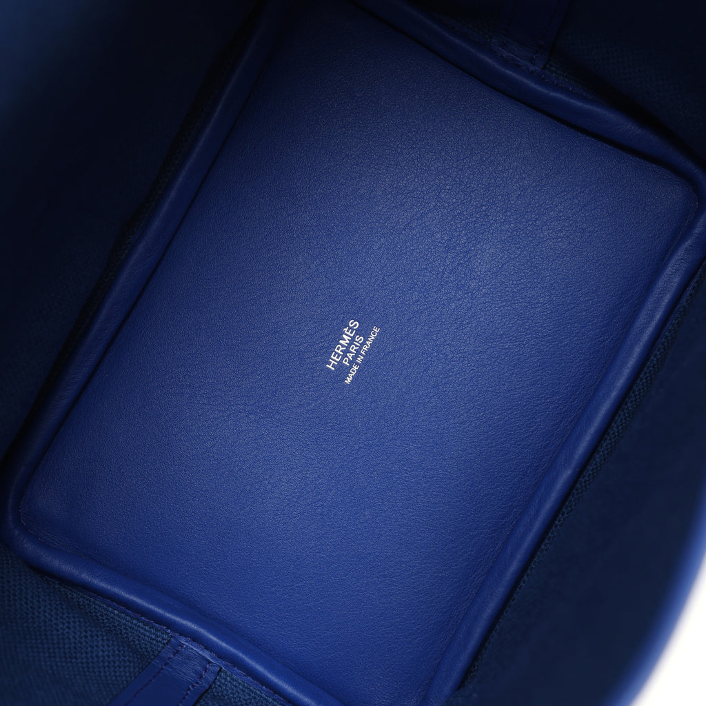 Picotin Cargo 18 Bleu Royal Swift and Toile Canvas Palladium Hardware