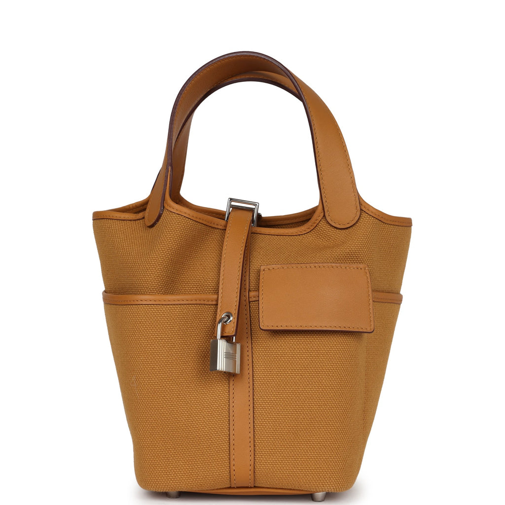 Picotin Cargo 18 Sesame Swift and Toile Canvas Palladium Hardware
