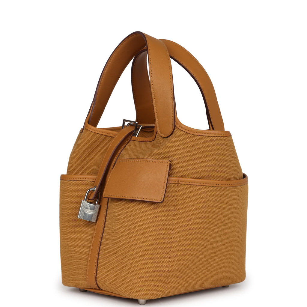 Picotin Cargo 18 Sesame Swift and Toile Canvas Palladium Hardware