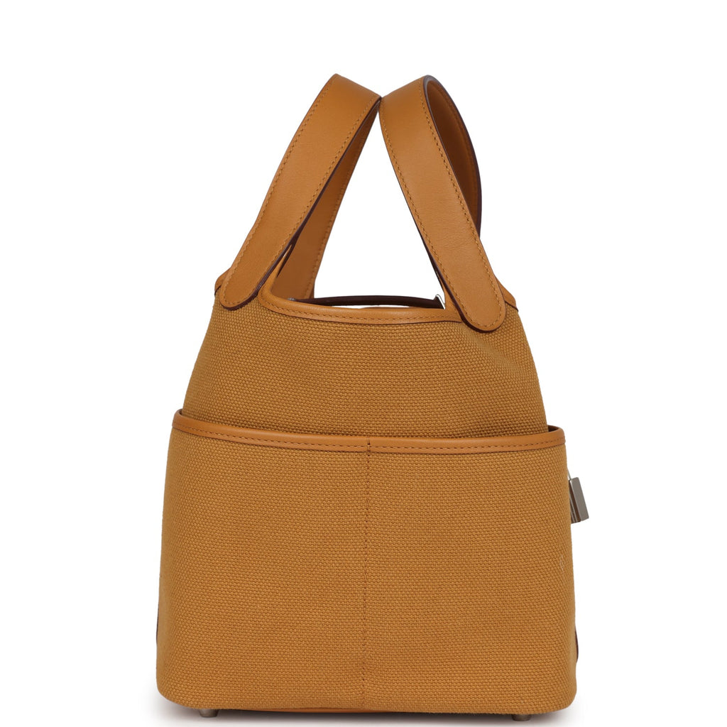 Picotin Cargo 18 Sesame Swift and Toile Canvas Palladium Hardware