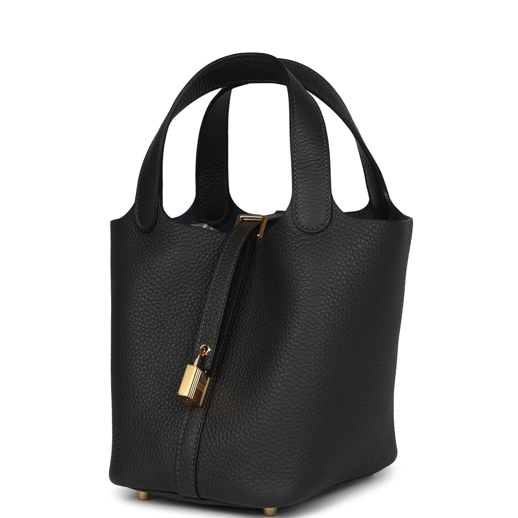 Picotin Lock 18 Dark Bronze Clemence Gold Hardware