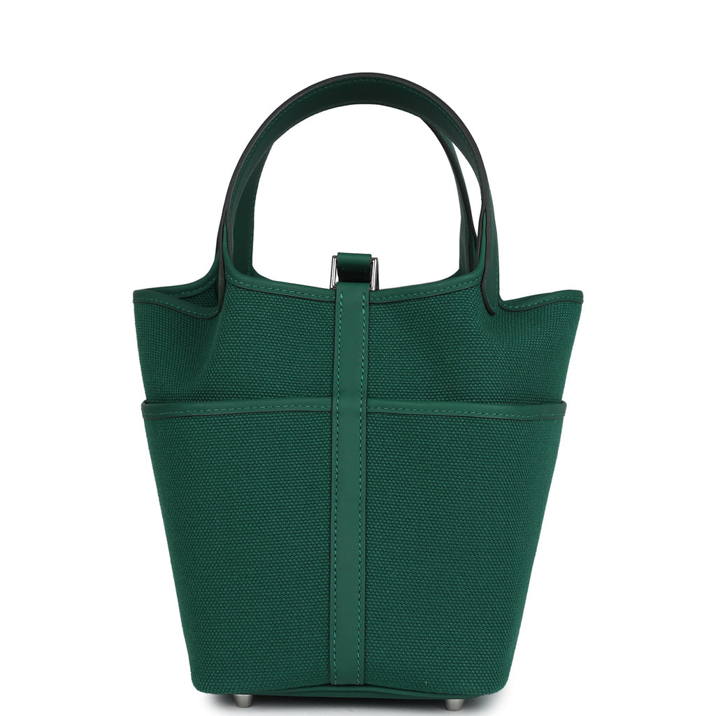 Picotin Cargo 18 Vert Moyen Swift and Toile Canvas Palladium Hardware