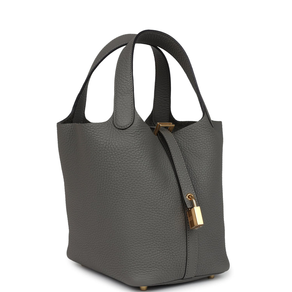 Picotin Lock 18 Gris Meyer Clemence Gold Hardware