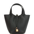 Picotin Lock 18 Black Clemence Gold Hardware