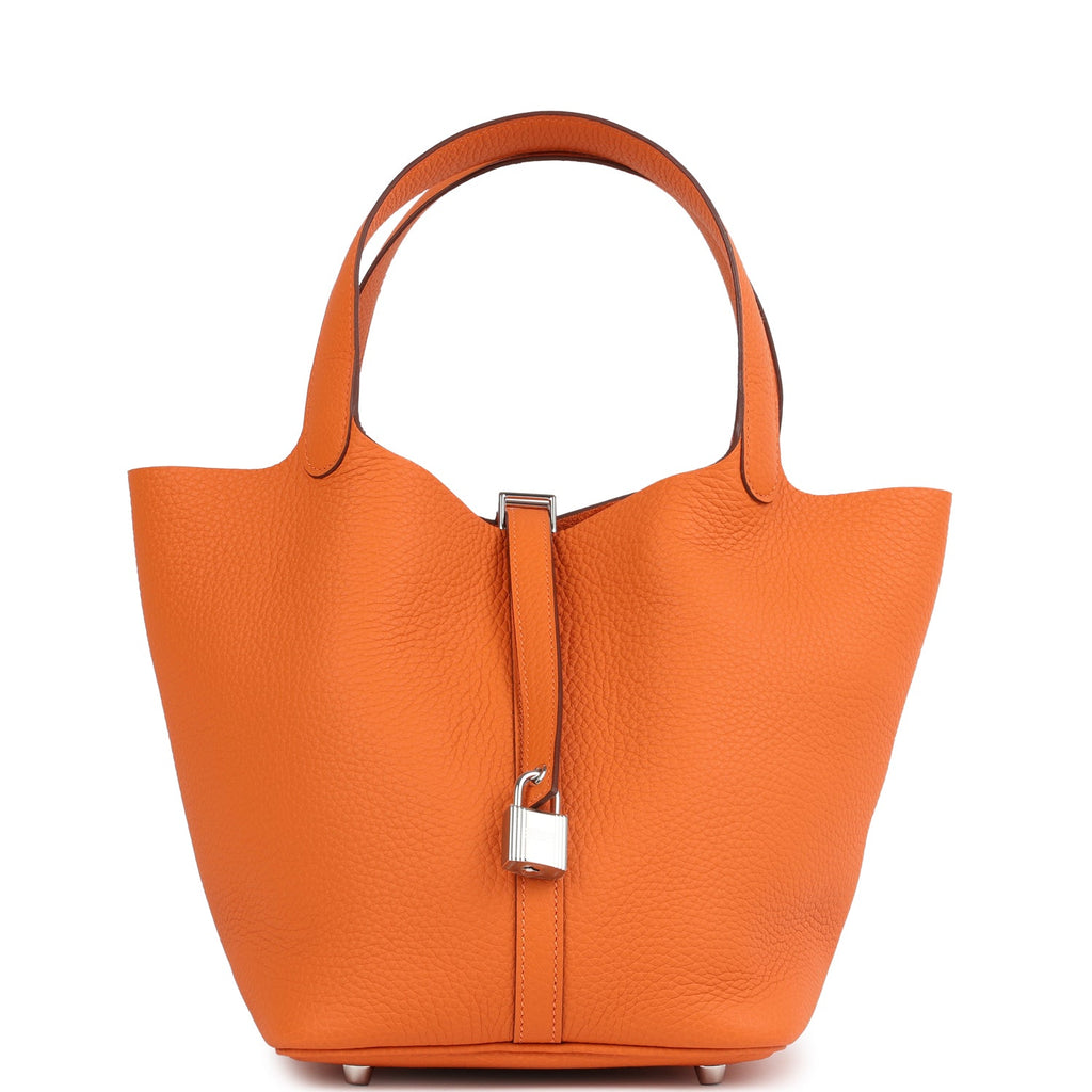 Picotin Lock 22 Orange Clemence Palladium Hardware