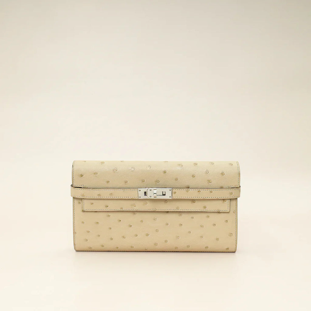 Hermes Parchemin Ostrich Kelly Wallet