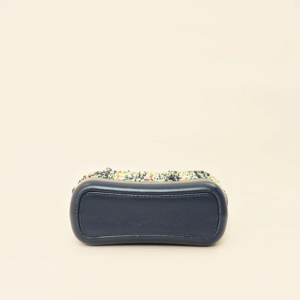 Navy Multicolor Tweed Gabrielle Hobo Small
