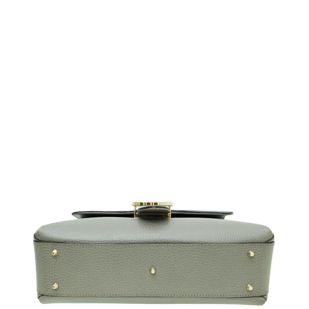 Gucci Gray Dollar Interlocking G Top Handle