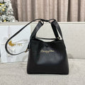 Black Leather Structured Shoulder Bag