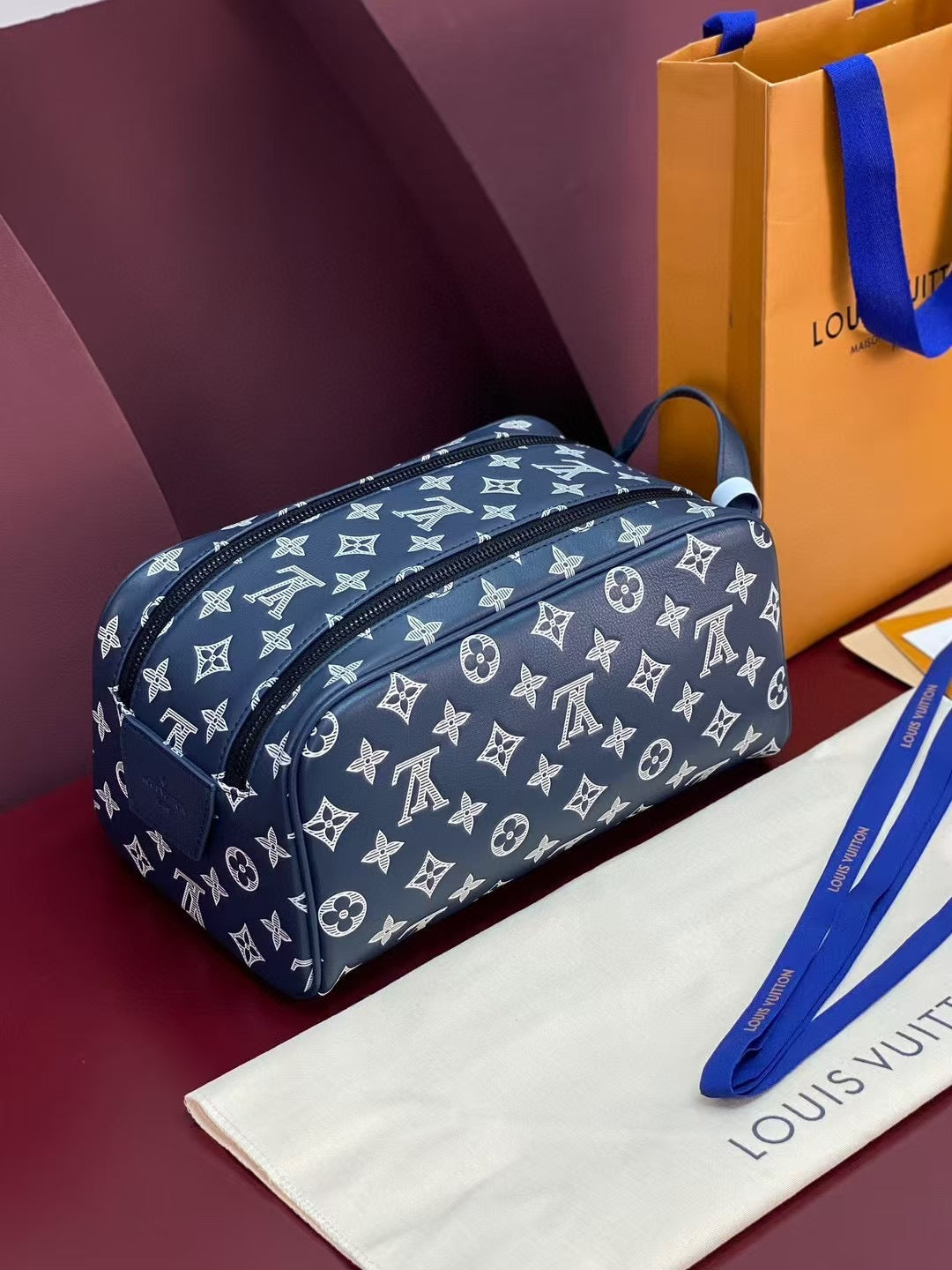 Bold Monogram Travel Pouch