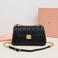 Quilted Chain-Shoulder Flap Bag