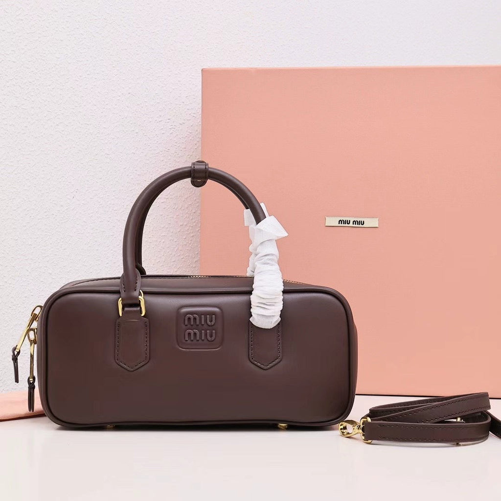 Structured Tan Leather Handbag