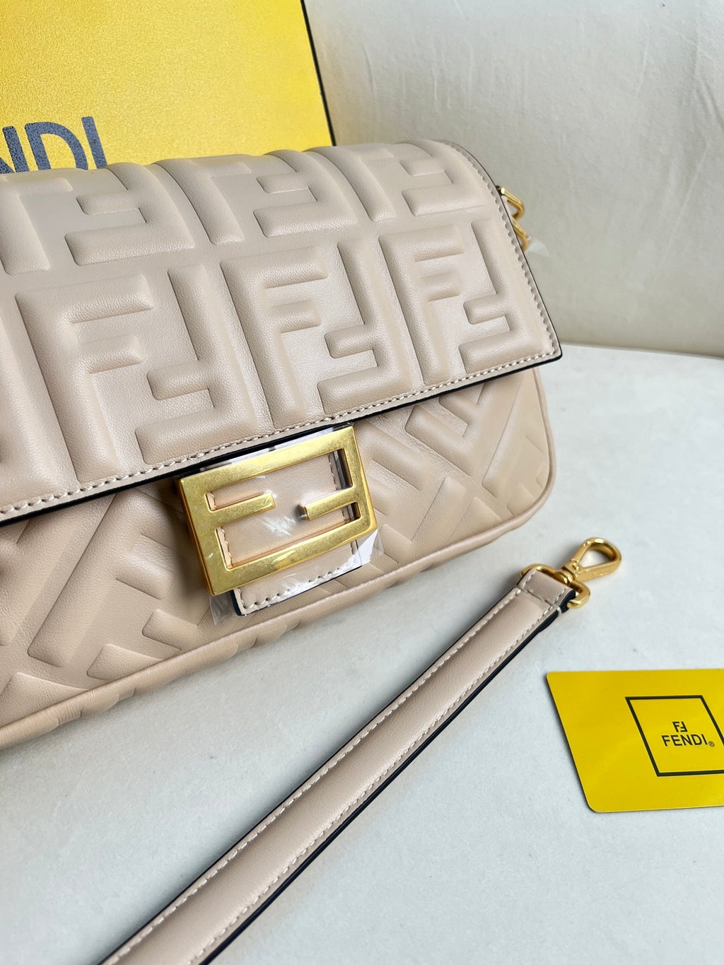 Beige Flap Shoulder Bag