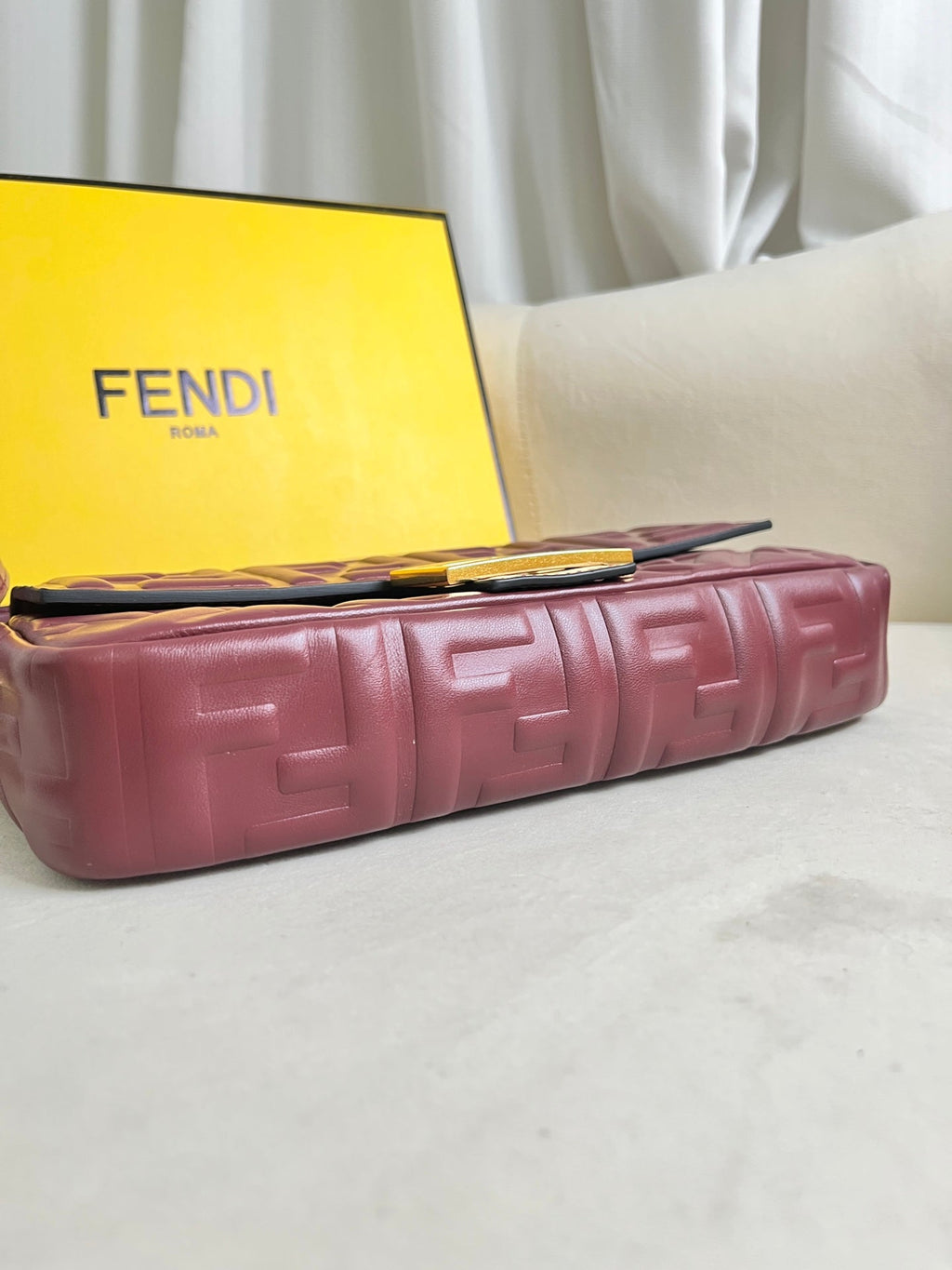 Burgundy Flap Shoulder Bag