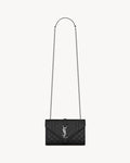 Saint Laurent Envelope Small In Quilted Grain De Poudre Embossed Leather