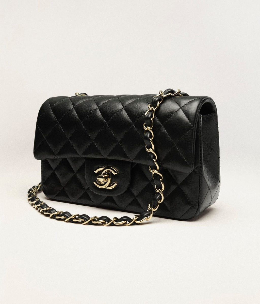 Quilted Classic Square Flap Bag in Leather