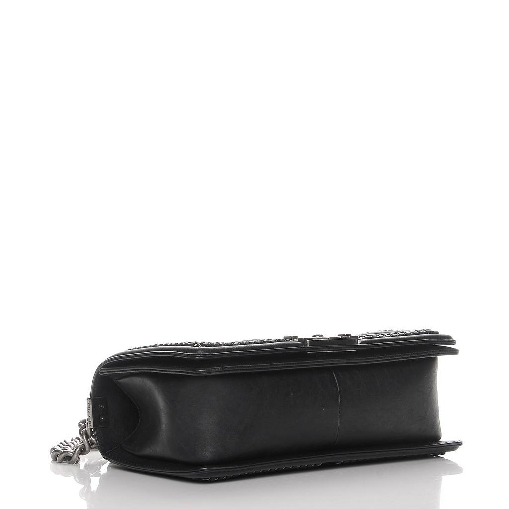 Calfskin Quilted Medium Boy Top Handle Flap