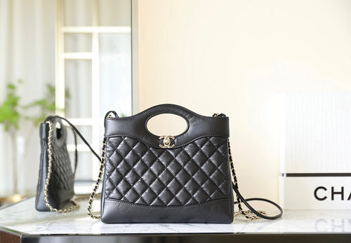 Blush Pink Quilted Cut-Out Handle Bag
