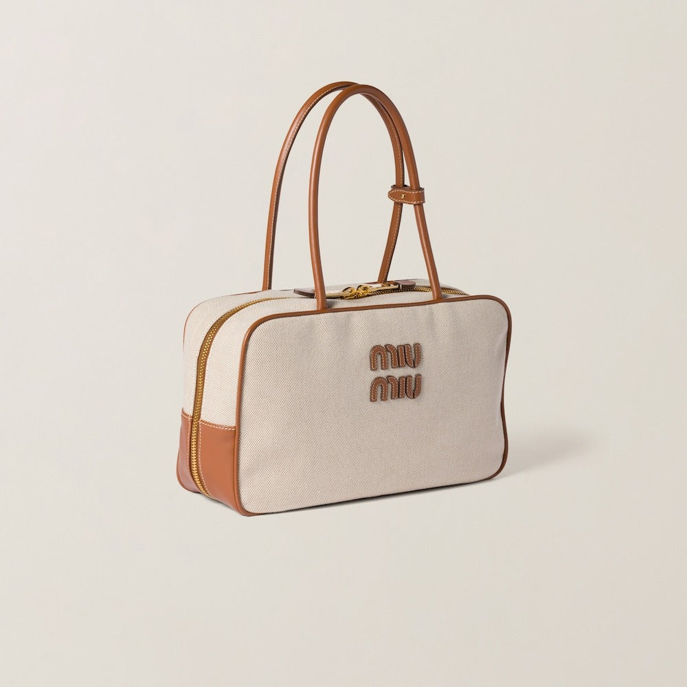 Miu Miu Beau Canvas And Leather Bag