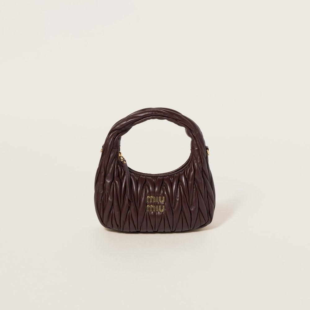 Miu Miu Wander Matelassé Nappa Leather Hobo Bag