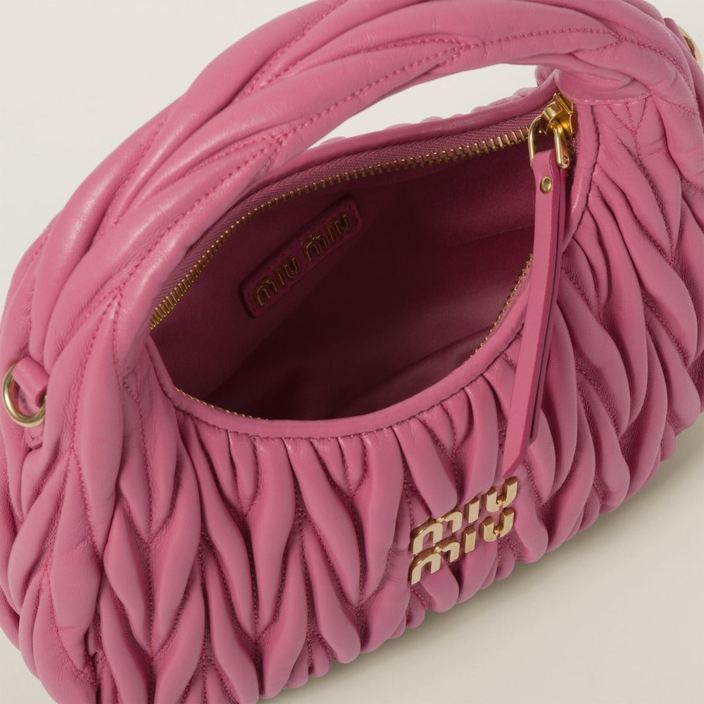 Miu Miu Wander Matelassé Nappa Leather Hobo Bag