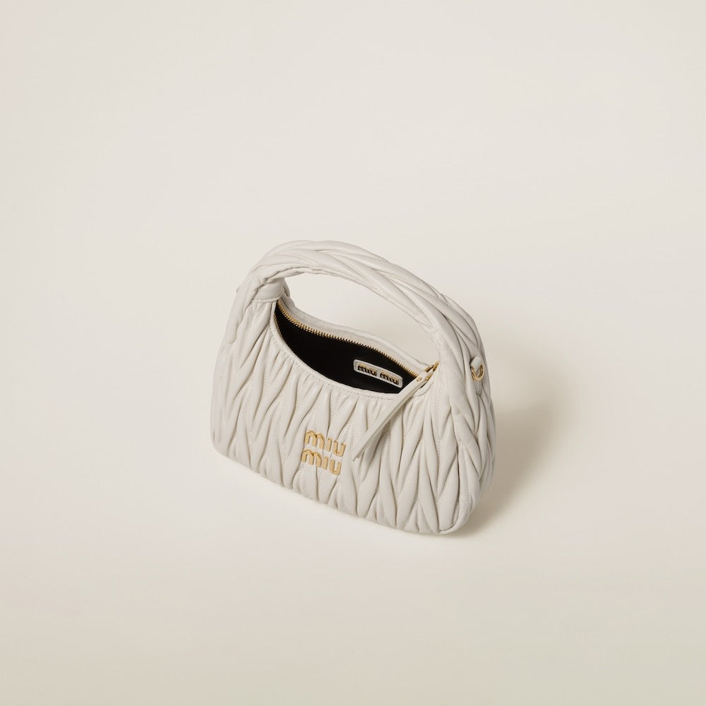 Miu Miu Wander Matelassé Nappa Leather Hobo Bag
