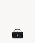 Saint Laurent College Mini Chain Bag In Shiny Crackled Leather