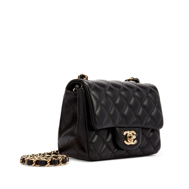 Lambskin Quilted CC Classic Mini Square Flap
