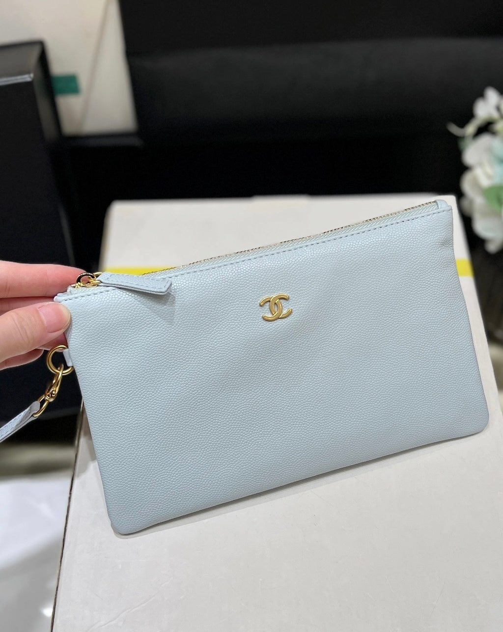 Bag Cloud Blue Grained Calfskin